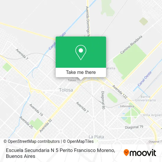 Mapa de Escuela Secundaria N 5 Perito Francisco Moreno