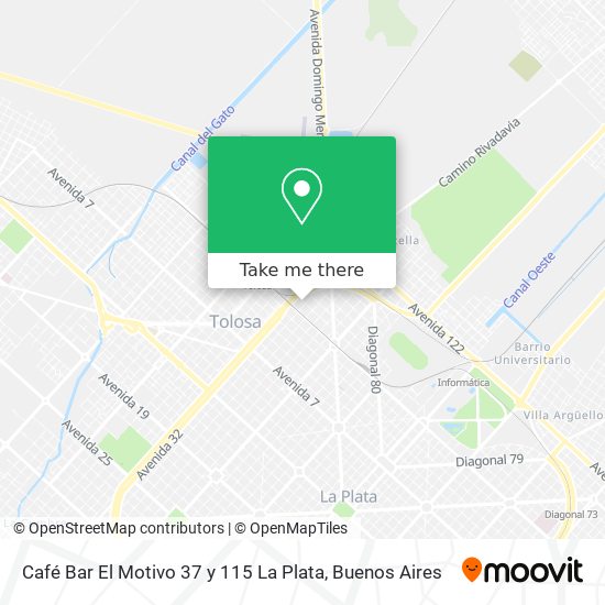 Café Bar El Motivo 37 y 115 La Plata map