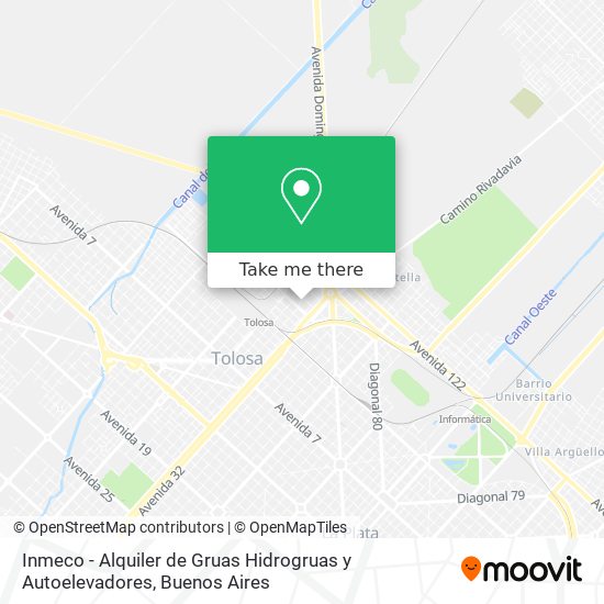 Inmeco - Alquiler de Gruas Hidrogruas y Autoelevadores map