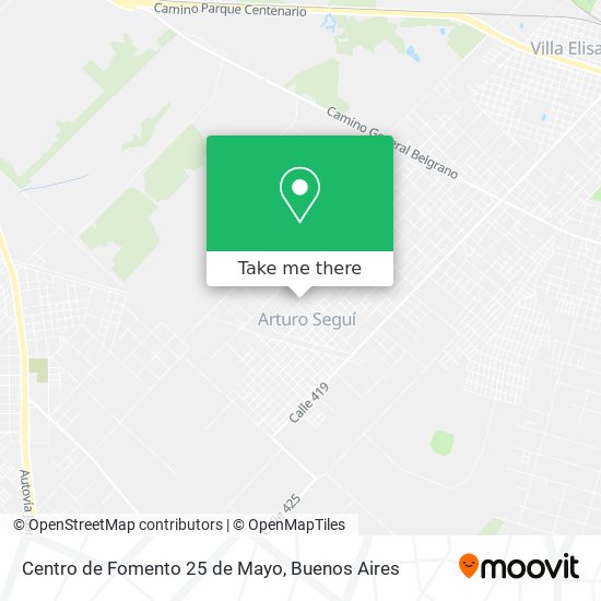 Mapa de Centro de Fomento 25 de Mayo