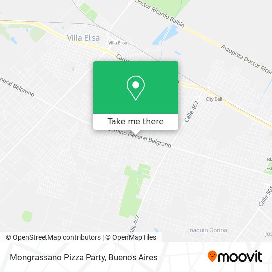 Mapa de Mongrassano Pizza Party