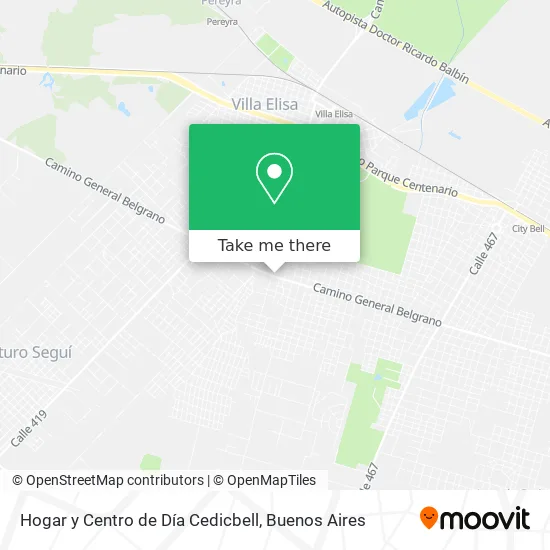 Mapa de Hogar y Centro de Día Cedicbell