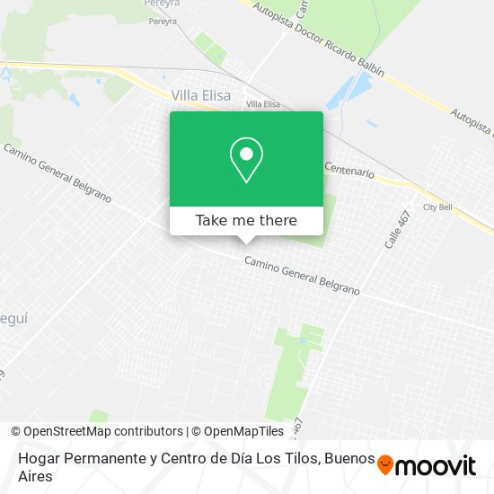 Mapa de Hogar Permanente y Centro de Día Los Tilos