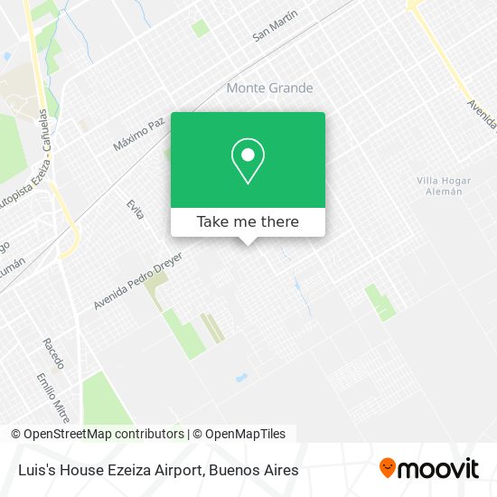 Luis's House Ezeiza Airport map