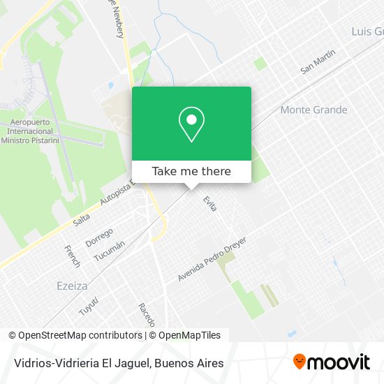Mapa de Vidrios-Vidrieria El Jaguel
