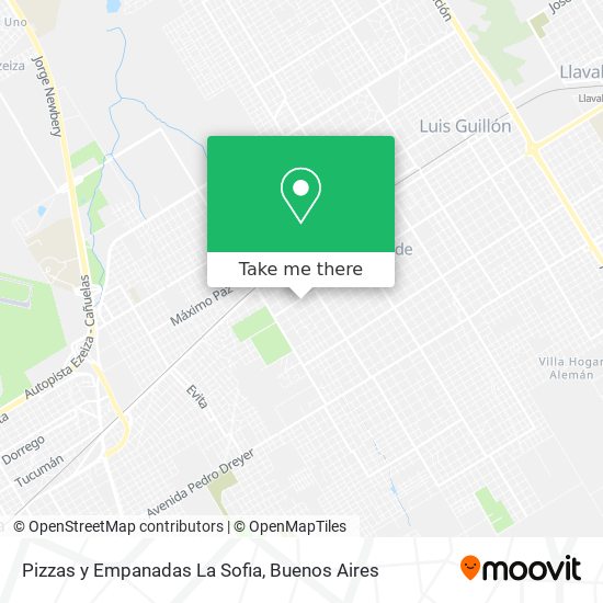 Mapa de Pizzas y Empanadas La Sofia