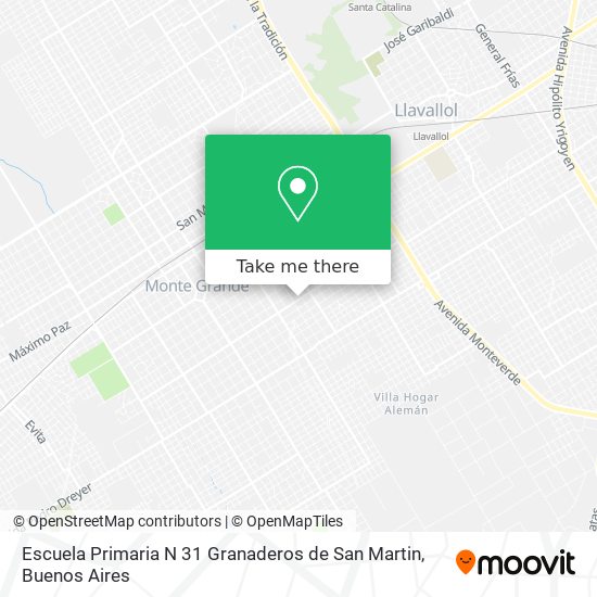 Mapa de Escuela Primaria N 31 Granaderos de San Martin