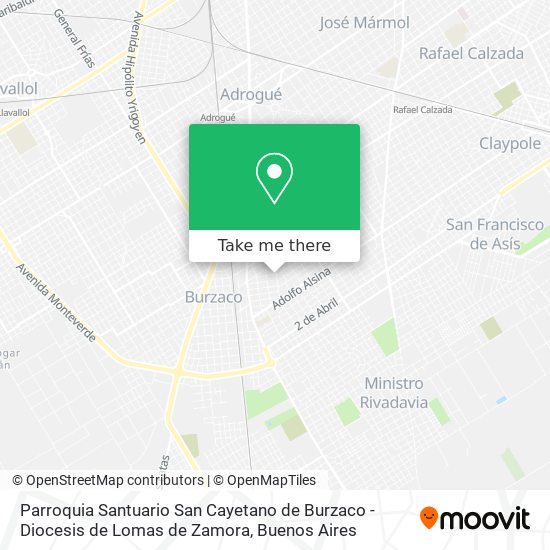 Parroquia Santuario San Cayetano de Burzaco - Diocesis de Lomas de Zamora map