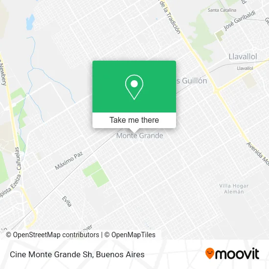Mapa de Cine Monte Grande Sh