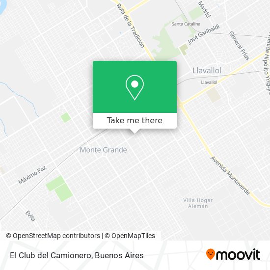 El Club del Camionero map