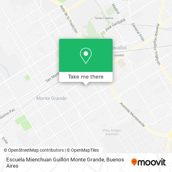 Mapa de Escuela Mienchuan Guillón Monte Grande