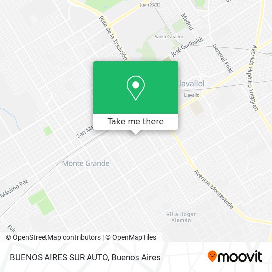 Mapa de BUENOS AIRES SUR AUTO