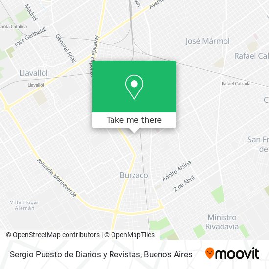 Mapa de Sergio Puesto de Diarios y Revistas
