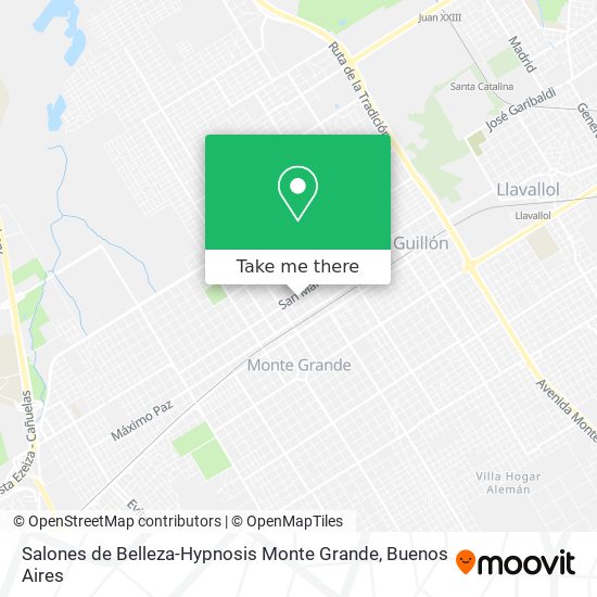 Mapa de Salones de Belleza-Hypnosis Monte Grande