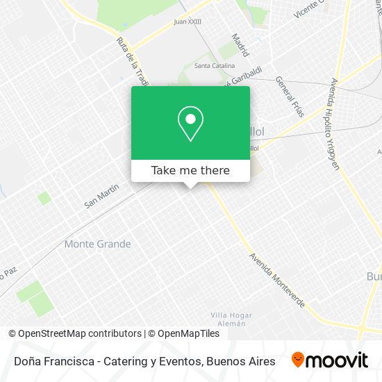 Mapa de Doña Francisca - Catering y Eventos