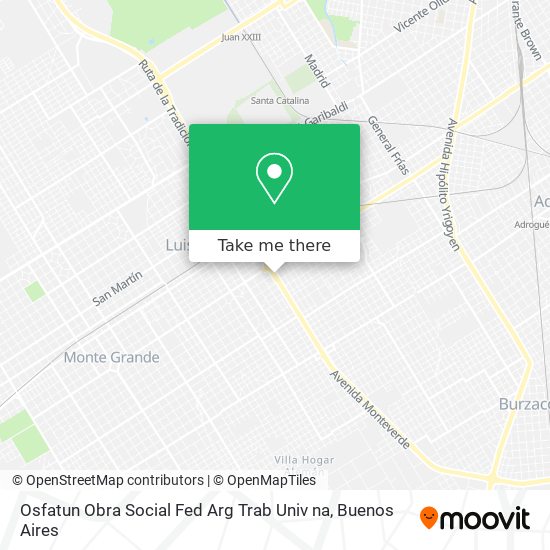 Osfatun Obra Social Fed Arg Trab Univ na map