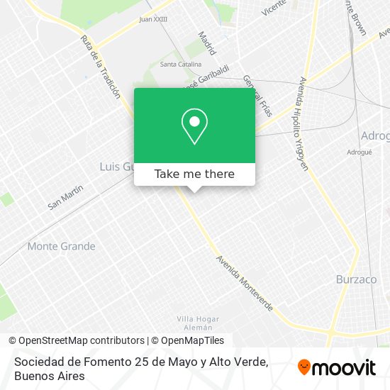 Sociedad de Fomento 25 de Mayo y Alto Verde map