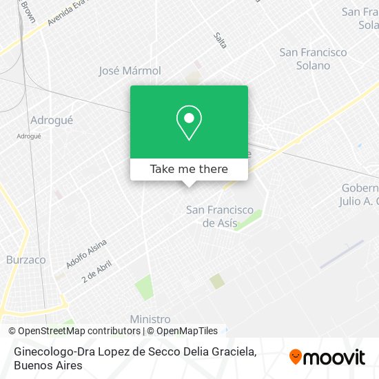 Ginecologo-Dra Lopez de Secco Delia Graciela map