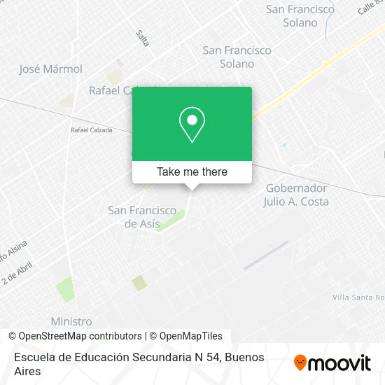 Mapa de Escuela de Educación Secundaria N 54