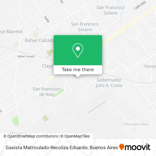 Mapa de Gasista Matriculado-Recoliza Eduardo