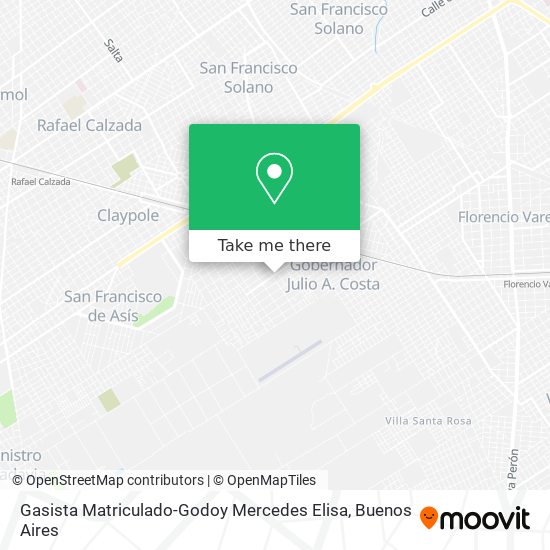 Mapa de Gasista Matriculado-Godoy Mercedes Elisa