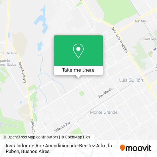 Mapa de Instalador de Aire Acondicionado-Benitez Alfredo Ruben