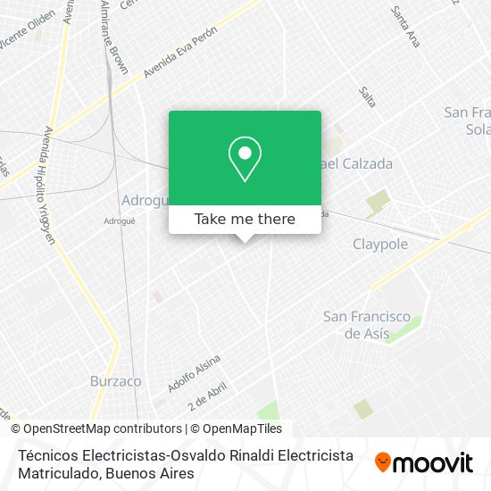 Técnicos Electricistas-Osvaldo Rinaldi Electricista Matriculado map