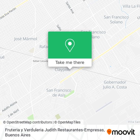 Mapa de Fruteria y Verduleria Judith Restaurantes-Empresas