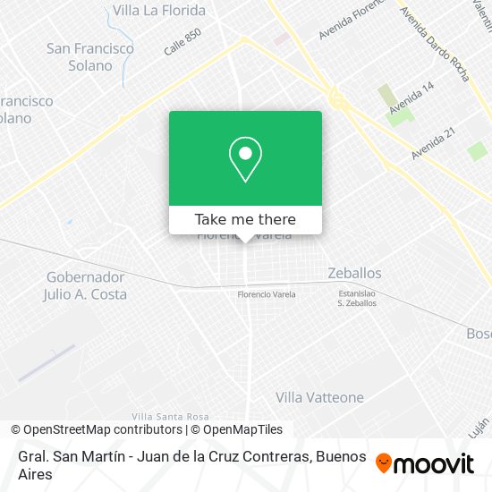 Gral. San Martín - Juan de la Cruz Contreras map