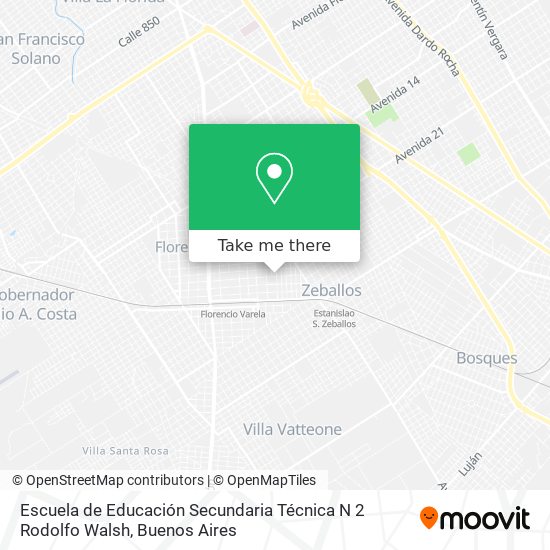 Escuela de Educación Secundaria Técnica N 2 Rodolfo Walsh map