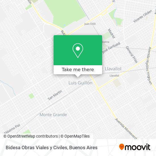 Mapa de Bidesa Obras Viales y Civiles