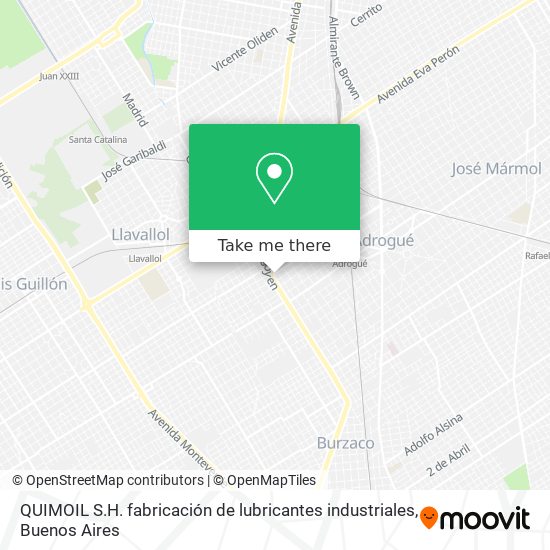 Mapa de QUIMOIL S.H. fabricación de lubricantes industriales