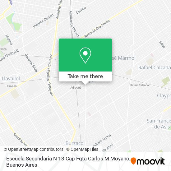 Escuela Secundaria N 13 Cap Fgta Carlos M Moyano map