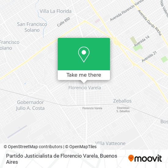 Mapa de Partido Justicialista de Florencio Varela