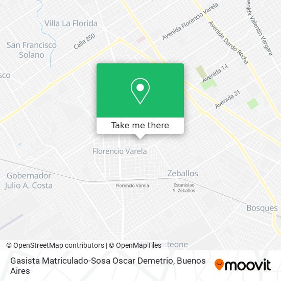 Mapa de Gasista Matriculado-Sosa Oscar Demetrio