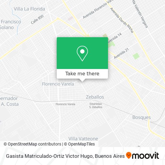 Mapa de Gasista Matriculado-Ortiz Victor Hugo