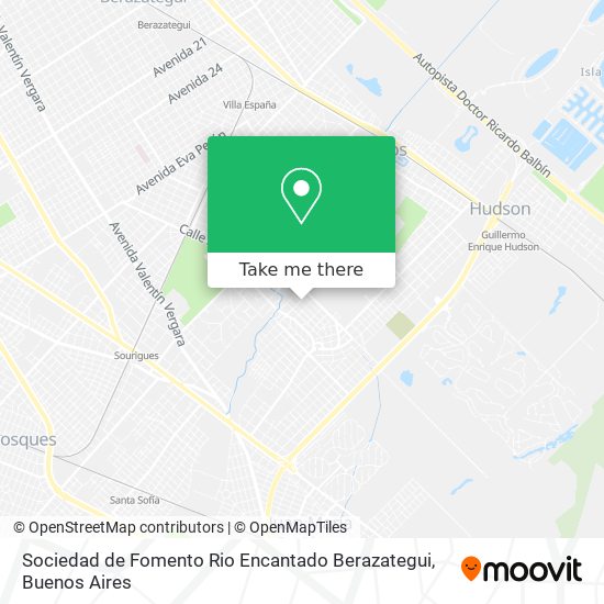 Mapa de Sociedad de Fomento Rio Encantado Berazategui