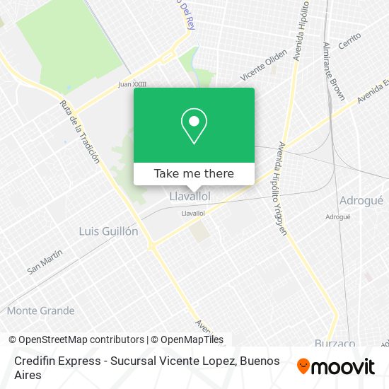 Mapa de Credifin Express - Sucursal Vicente Lopez