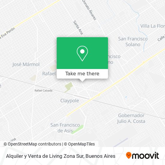 Mapa de Alquiler y Venta de Living Zona Sur