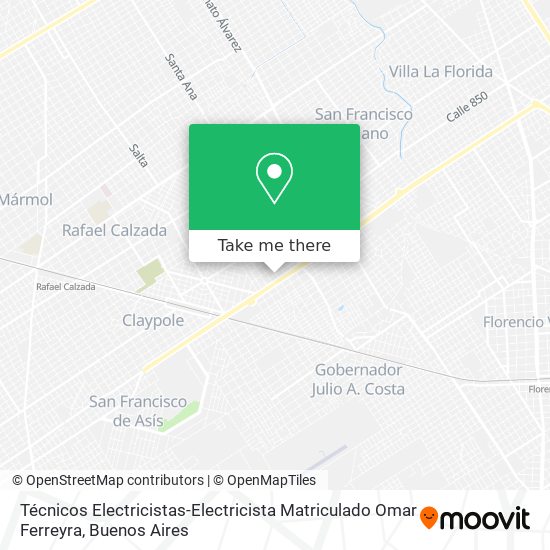 Técnicos Electricistas-Electricista Matriculado Omar Ferreyra map