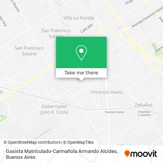 Mapa de Gasista Matriculado-Carmañola Armando Alcides