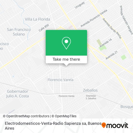 Mapa de Electrodomesticos-Venta-Radio Sapienza sa