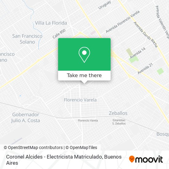 Mapa de Coronel Alcides - Electricista Matriculado