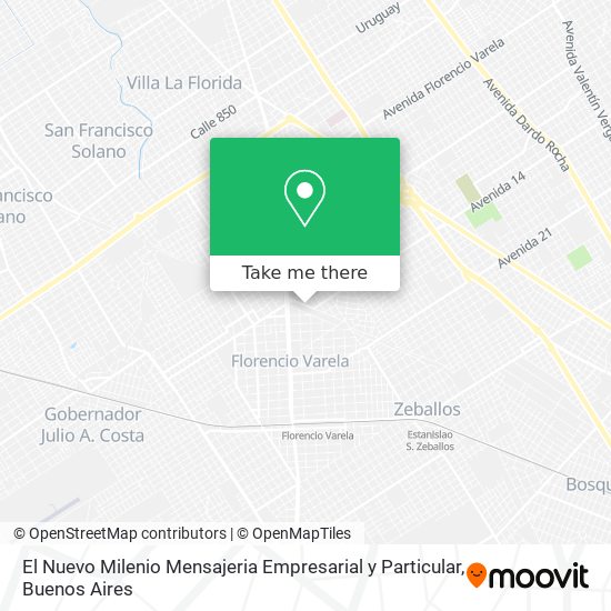 Mapa de El Nuevo Milenio Mensajeria Empresarial y Particular