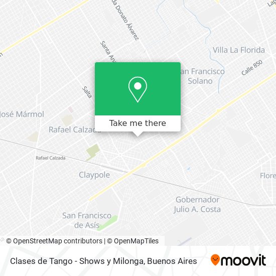 Clases de Tango - Shows y Milonga map