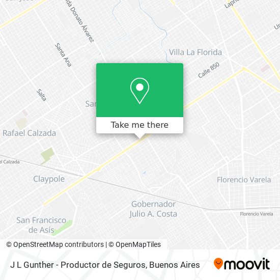 J L Gunther - Productor de Seguros map