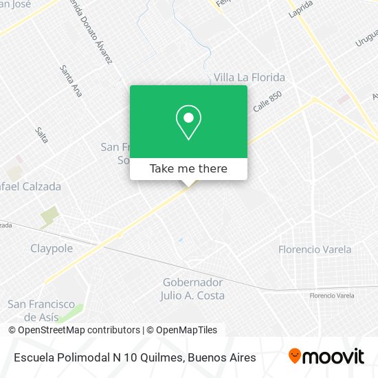 Mapa de Escuela Polimodal N 10 Quilmes