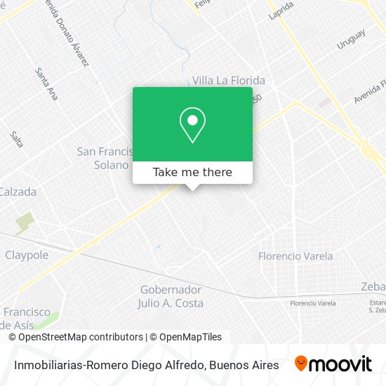 Mapa de Inmobiliarias-Romero Diego Alfredo