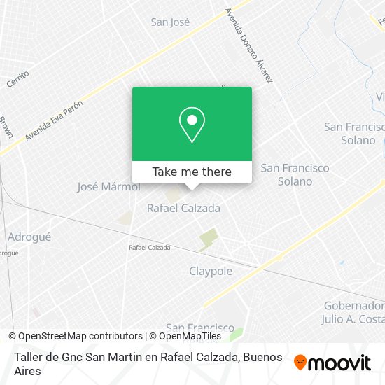 Mapa de Taller de Gnc San Martin en Rafael Calzada