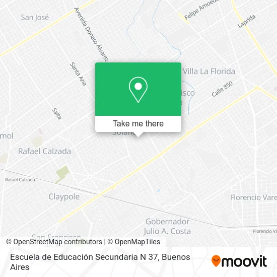 Mapa de Escuela de Educación Secundaria N 37